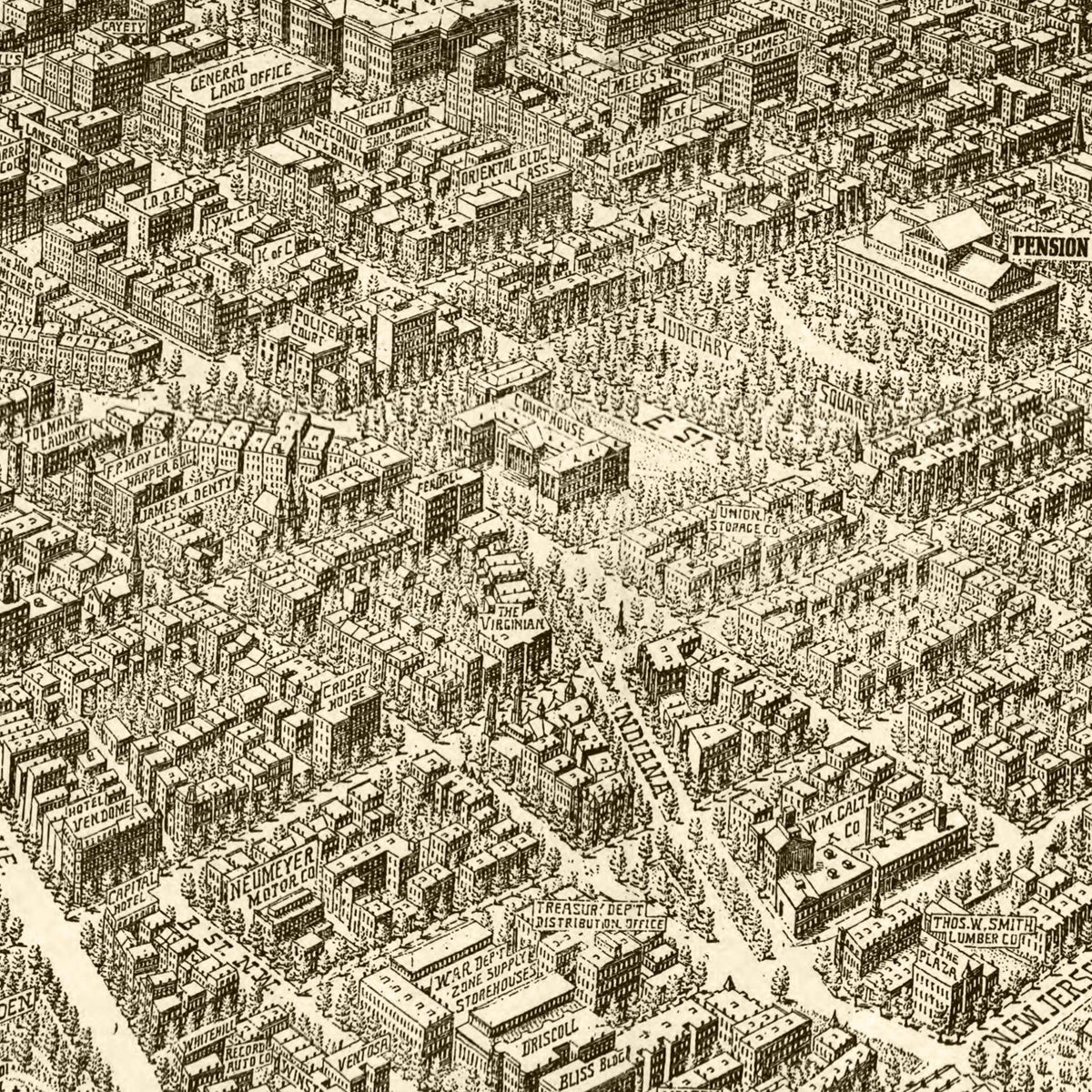 Restored historic details from the 1923 city map of Washington
