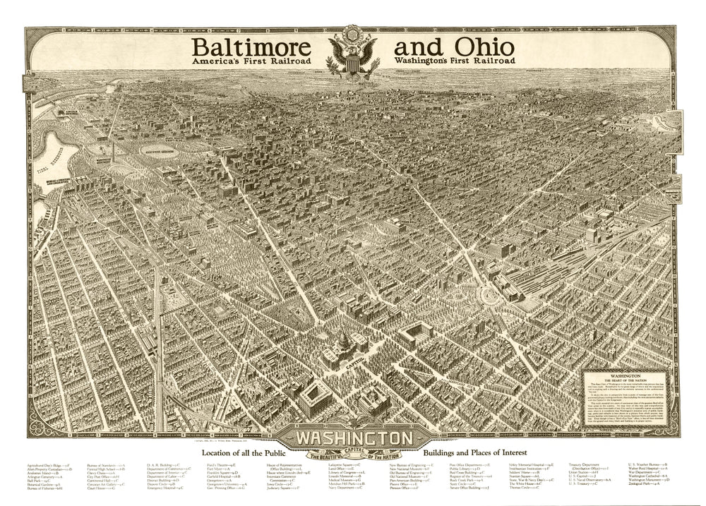 Vintage Map of Washington,  1923 print style example