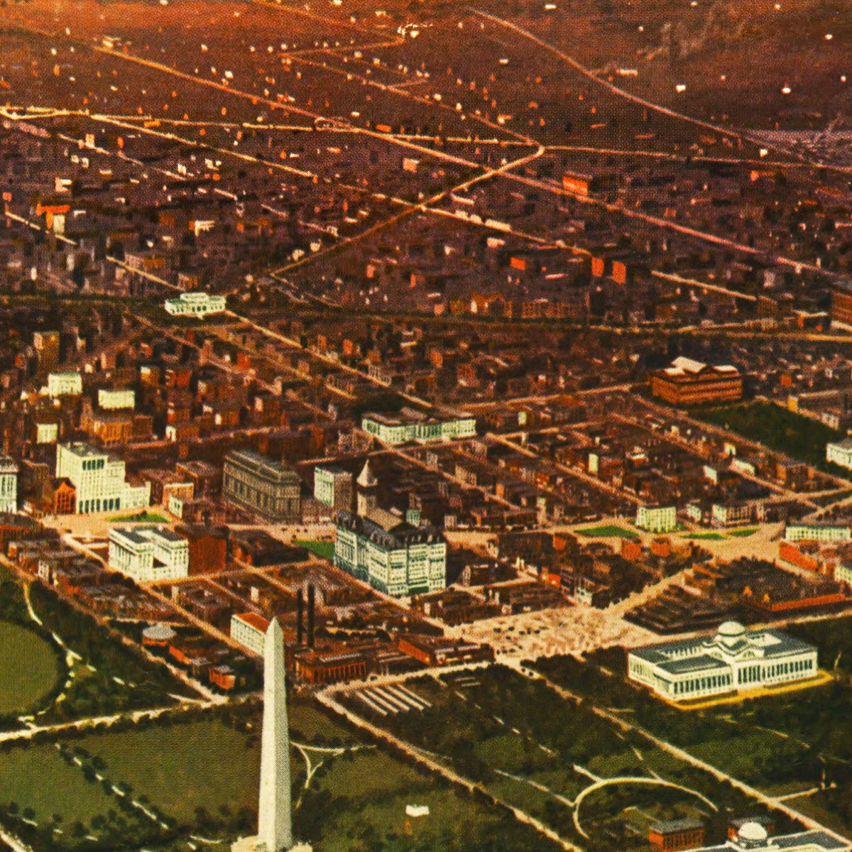 Restored historic details from the 1916 city map of Washington, D.C., Washington DC