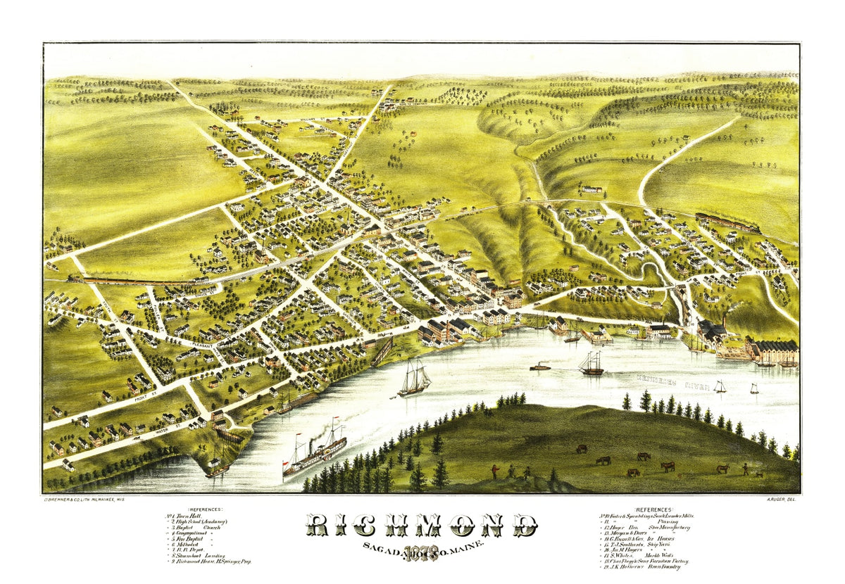 Preview of Vintage Map of Richmond, Maine 1878