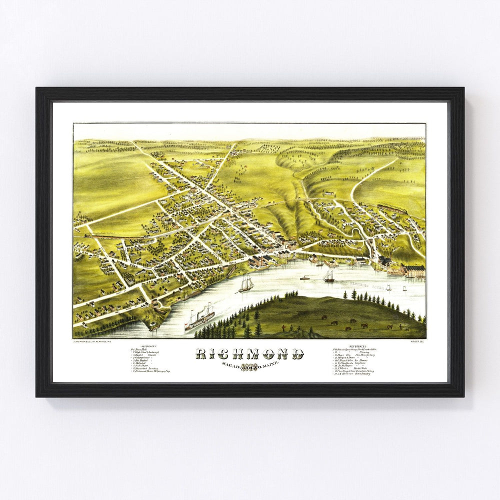 Richmond Vintage Map 1878