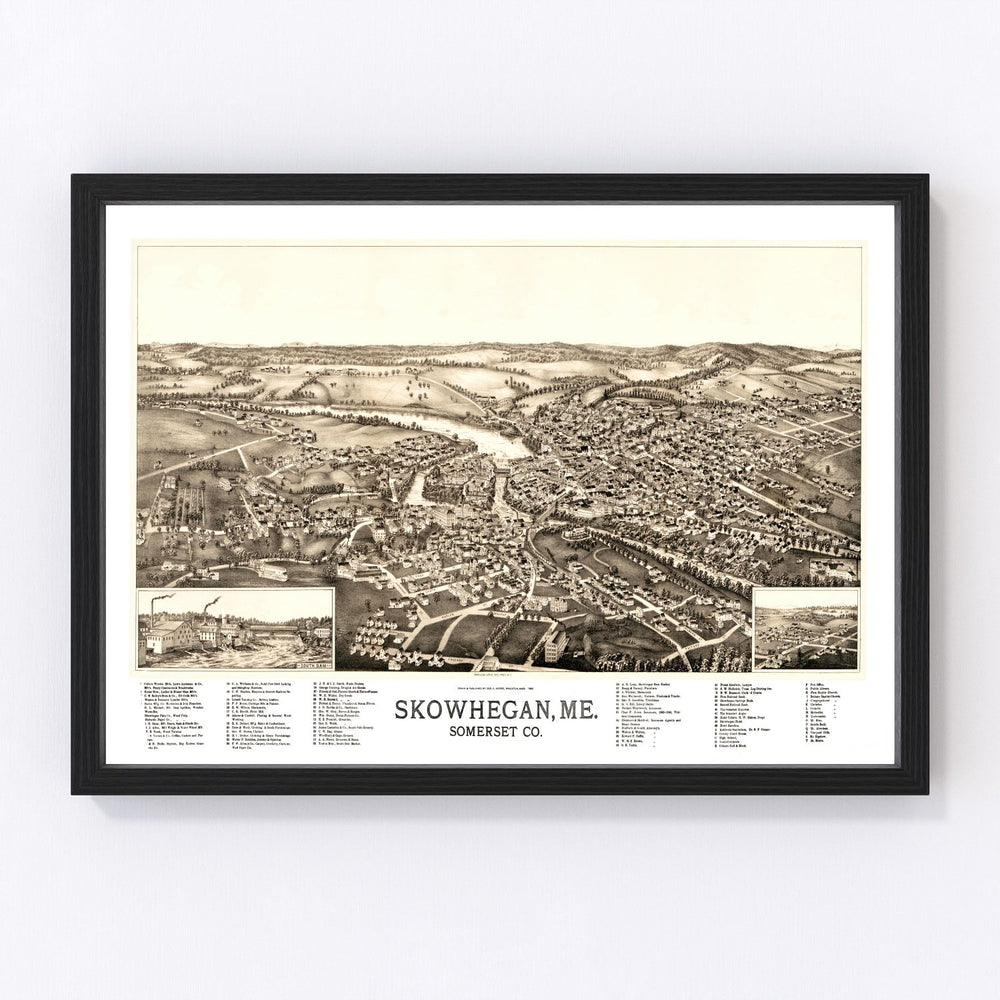 Skowhegan Vintage Map 1892