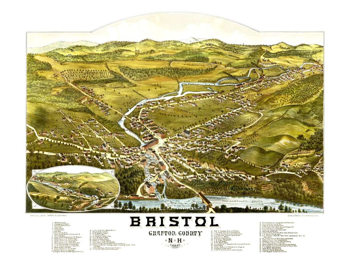 Preview of Vintage Map of Bristol, New Hampshire 1884