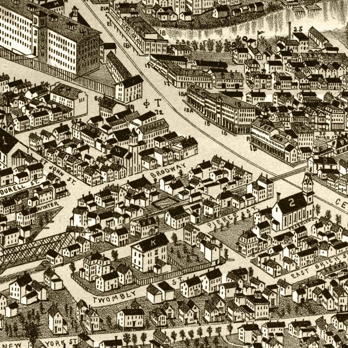 Restored historic details from the 1888 city map of Dover, New Hampshire
