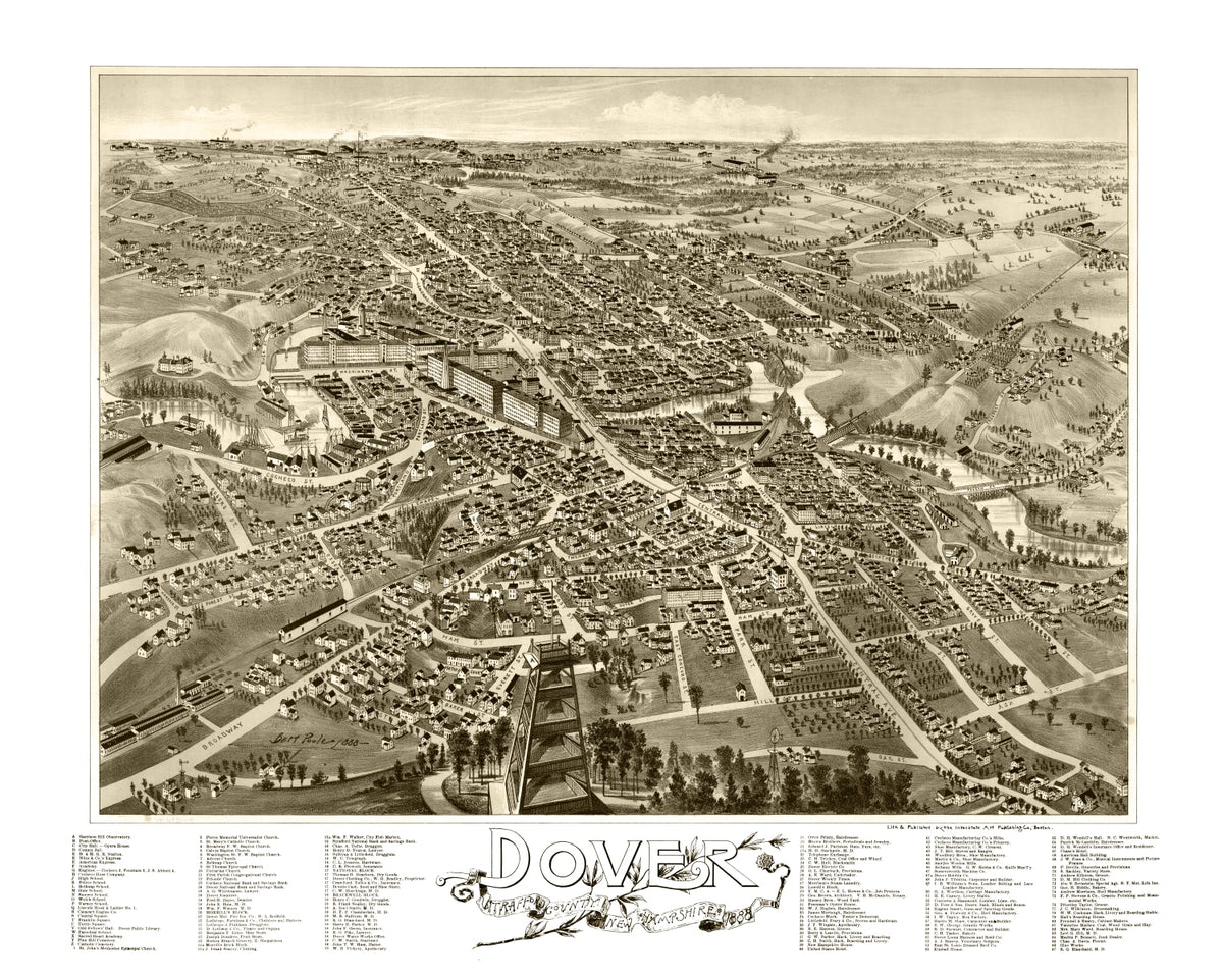 Preview of Vintage Map of Dover, New Hampshire 1888