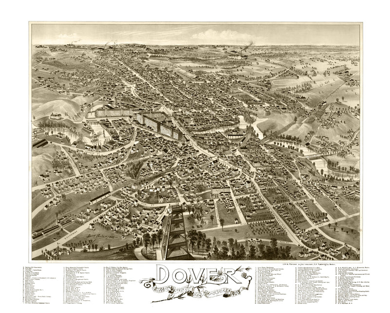 Size comparison using Vintage Map of Dover, New Hampshire 1888