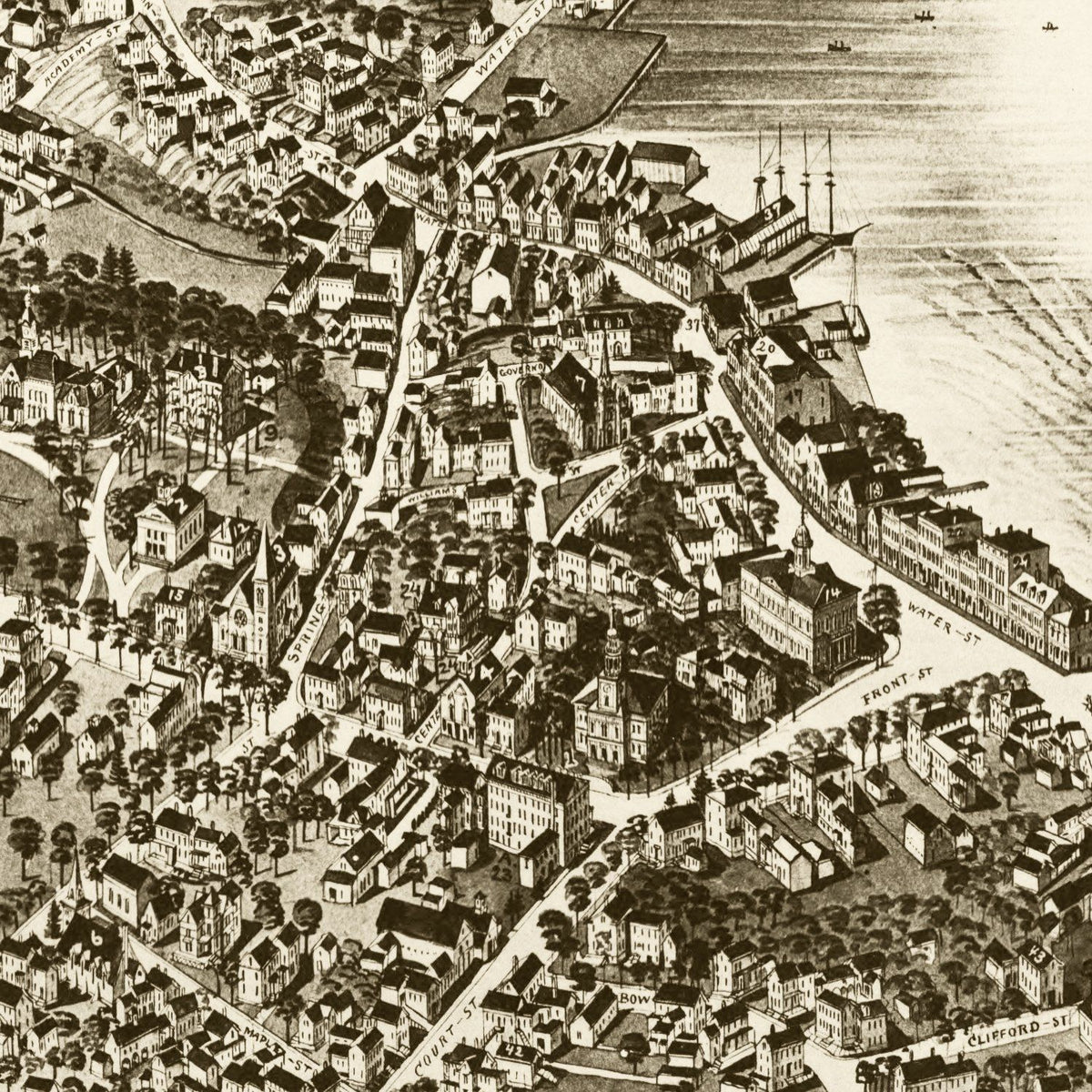 Vintage Exeter New Hampshire Maps