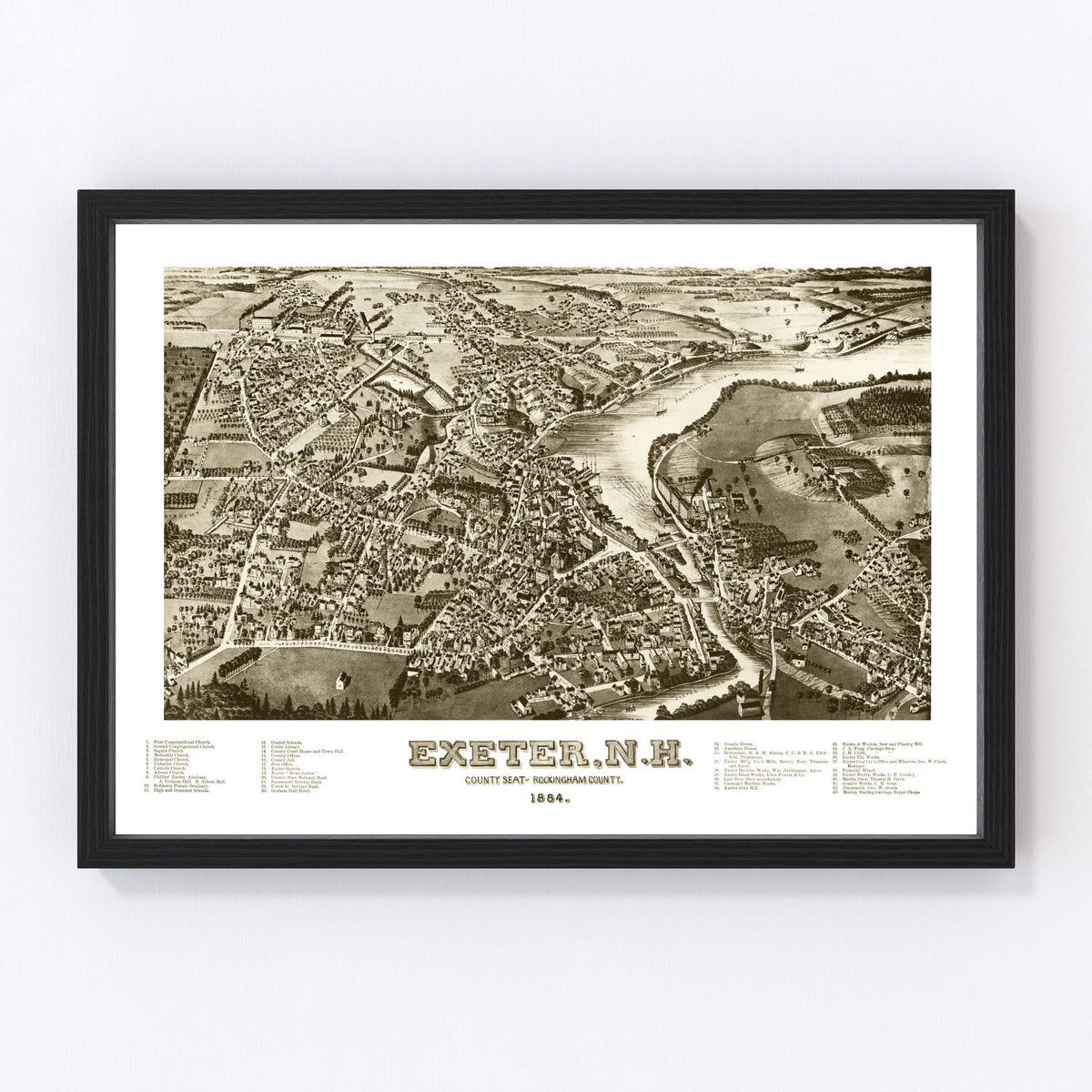 Exeter Vintage Map 1884