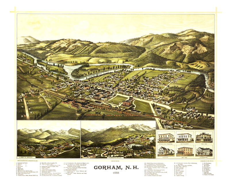 Size comparison using Vintage Map of Gorham, New Hampshire 1888