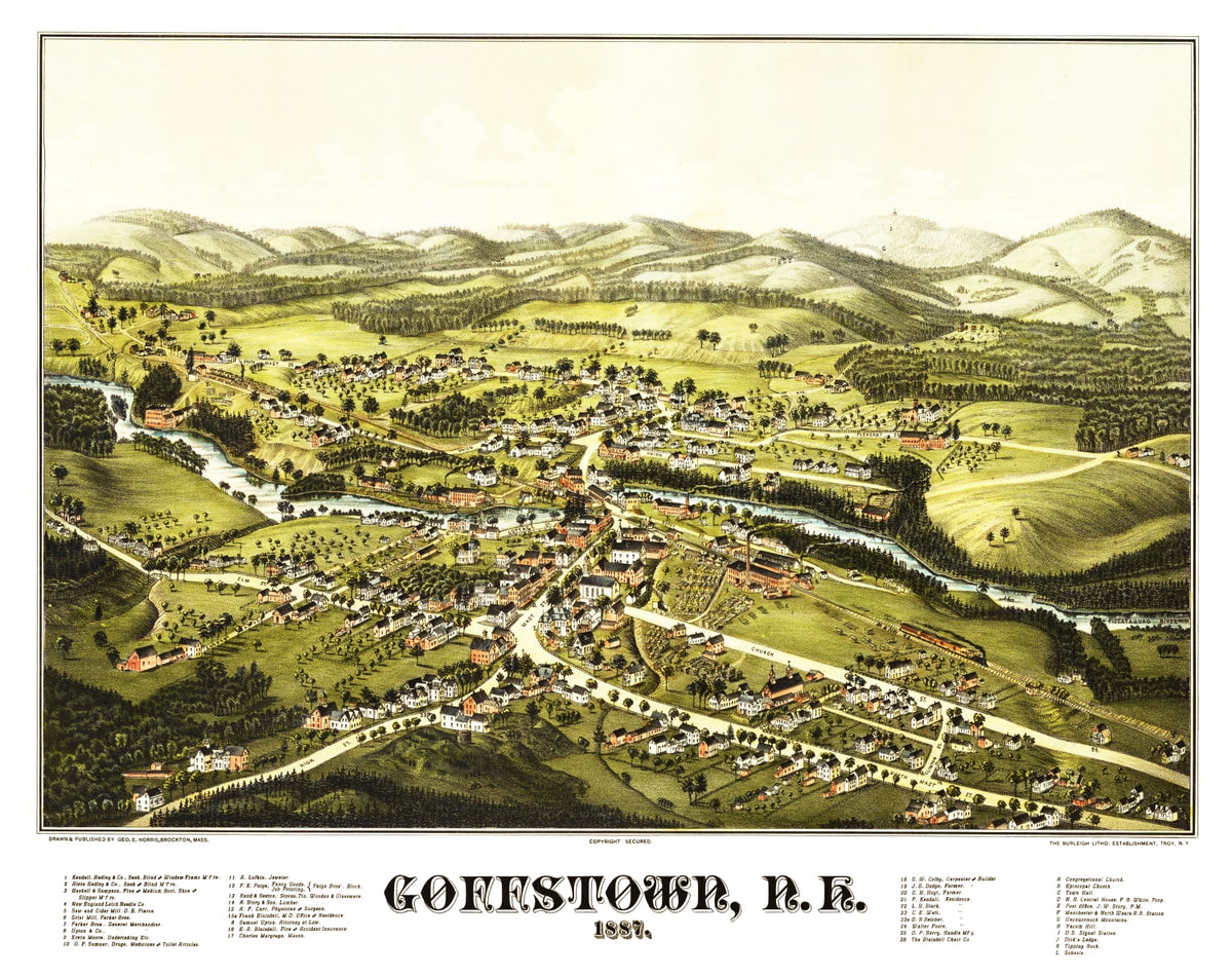Preview of Vintage Map of Goffstown, New Hampshire 1887