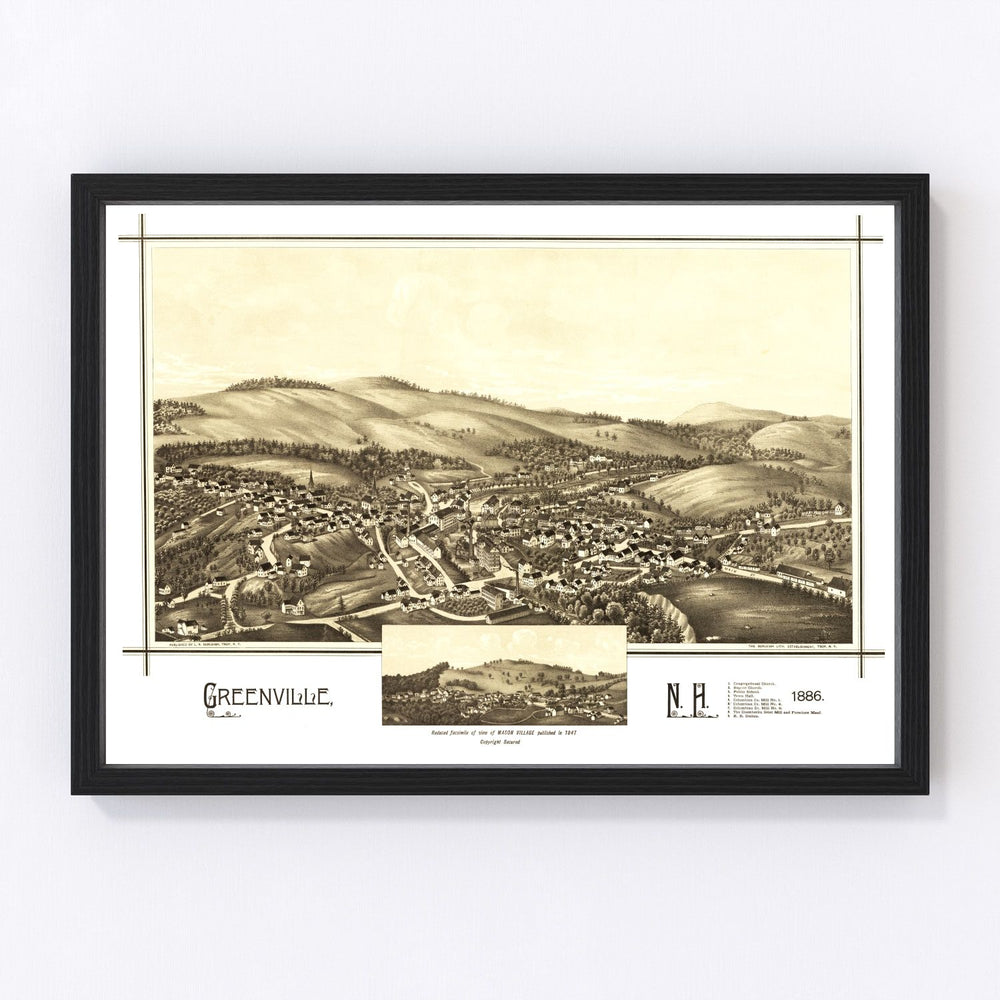 Greenville Vintage Map 1886