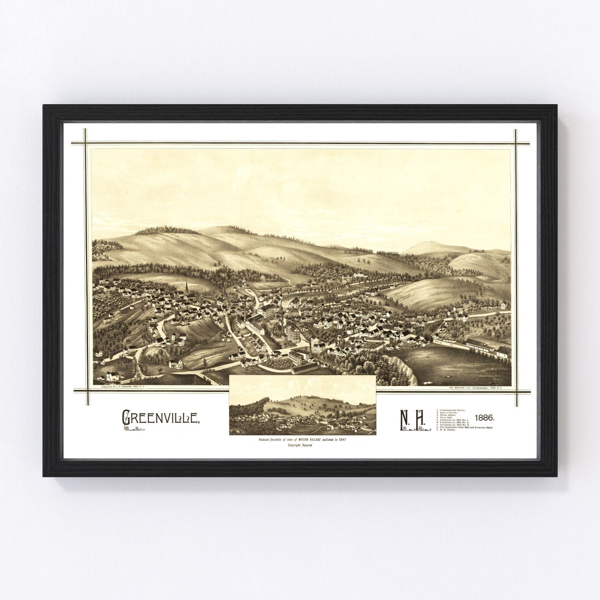 Greenville Vintage Map 1886