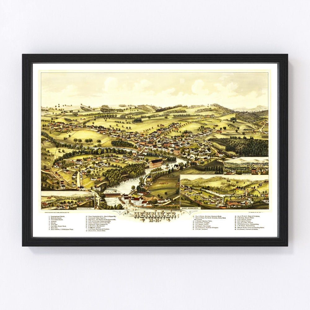 Henniker Vintage Map 1889