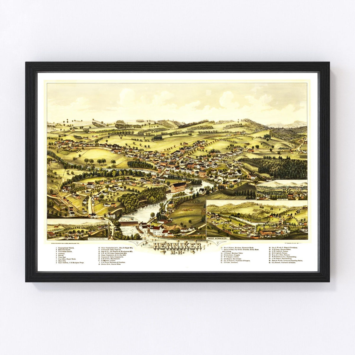 Henniker Vintage Map 1889