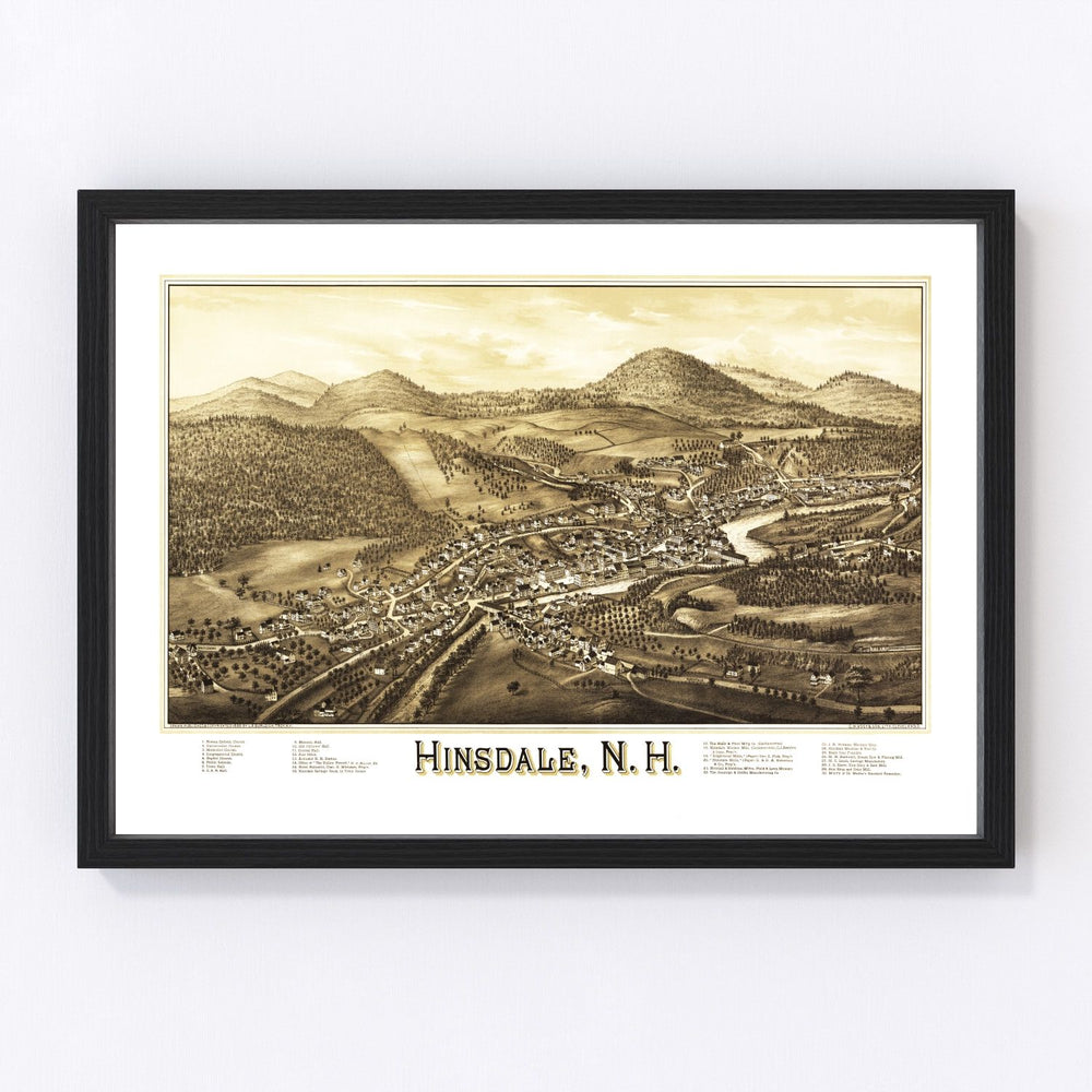Hinsdale Vintage Map 1886