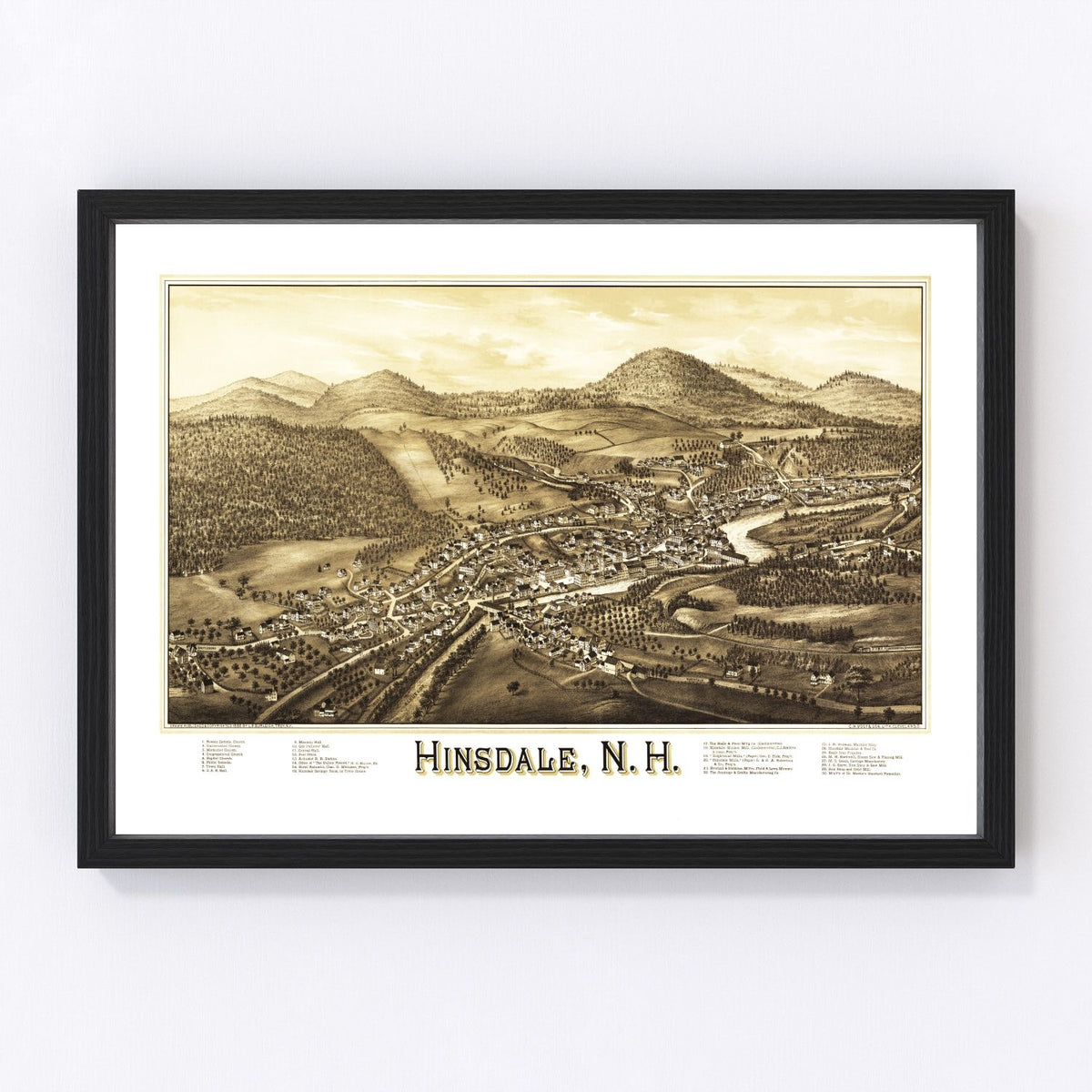 Hinsdale Vintage Map 1886