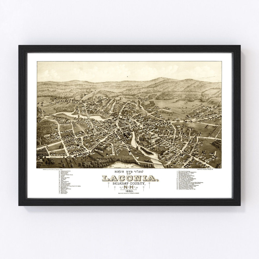 Laconia Vintage Map 1883