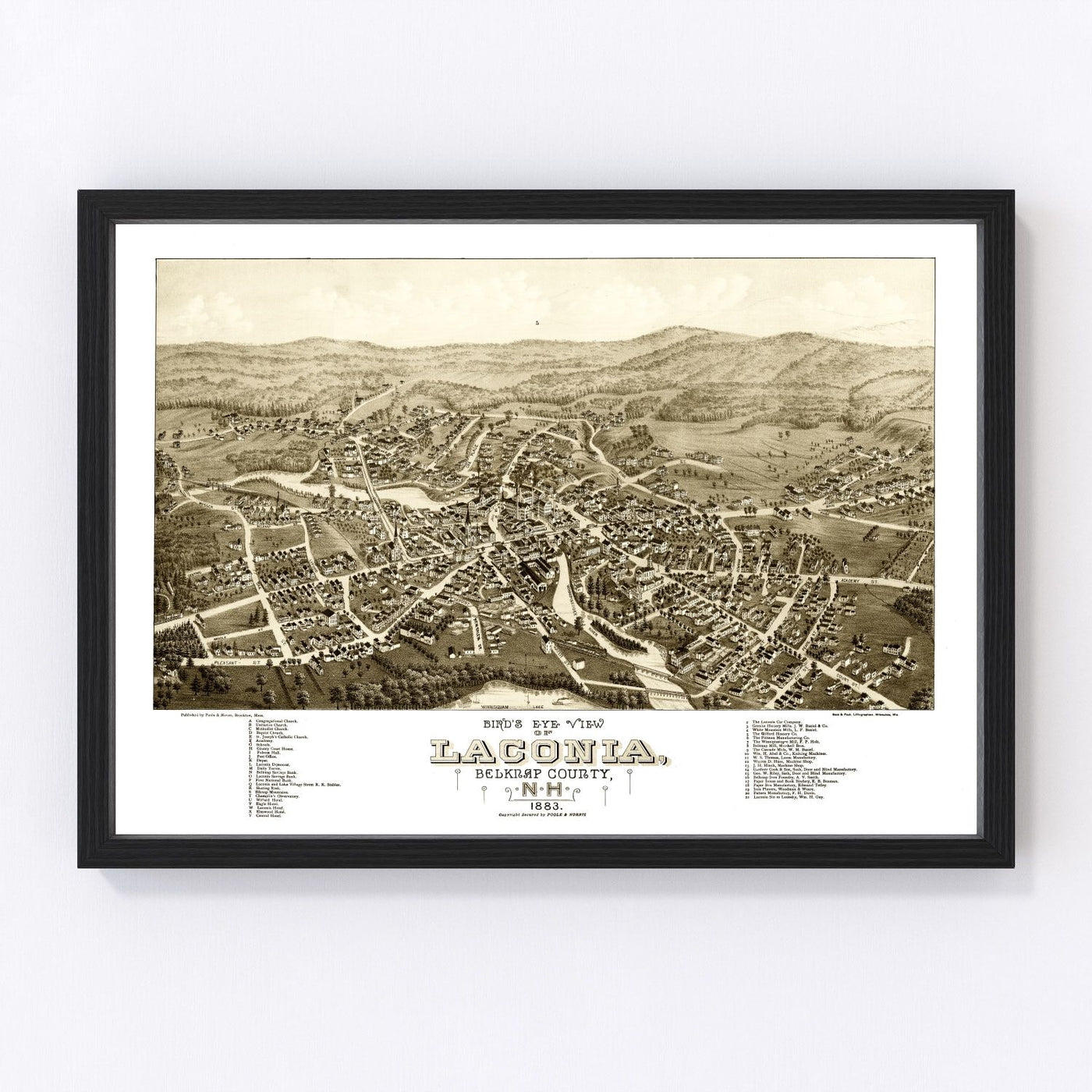 Laconia Vintage Map 1883