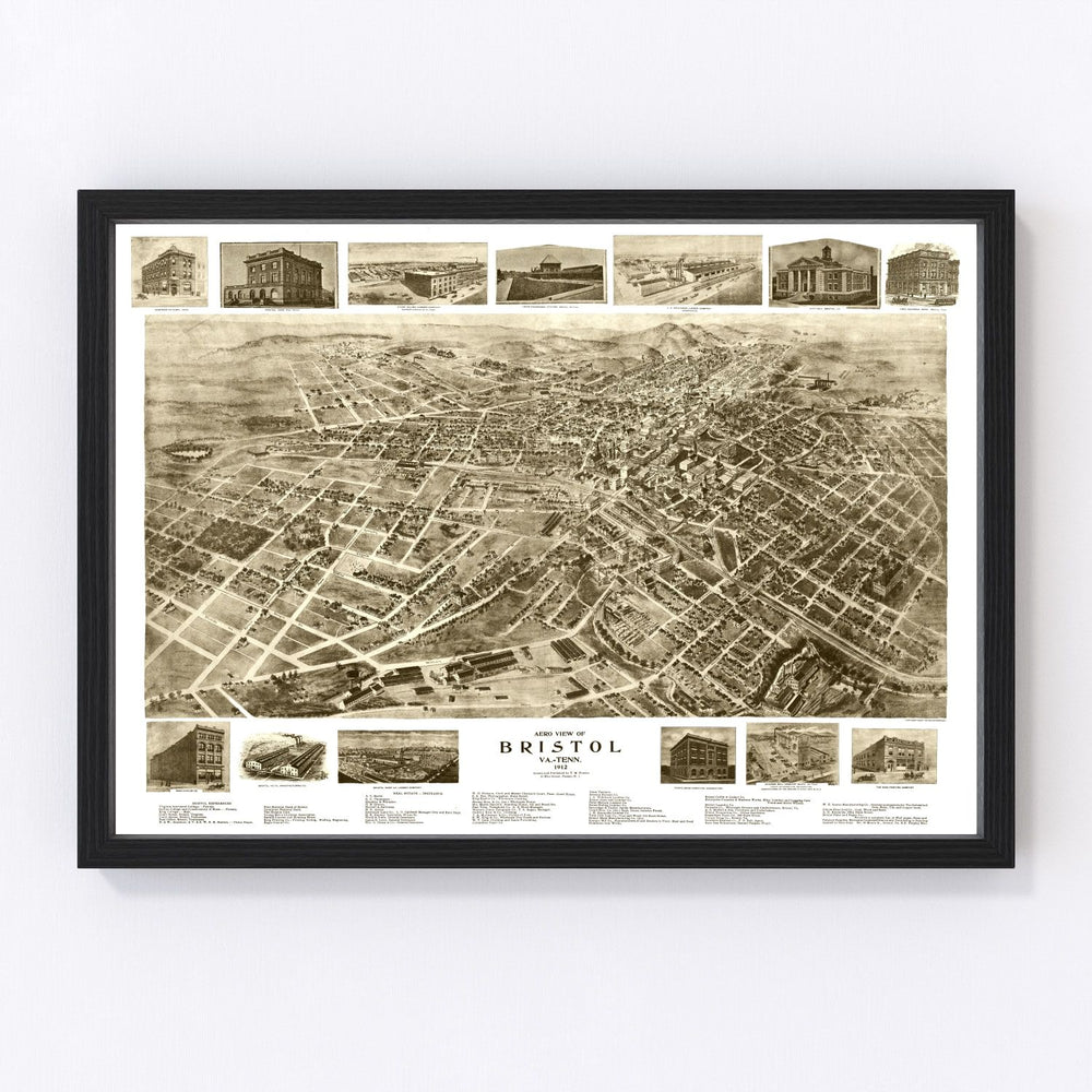 Bristol Vintage Map 1912