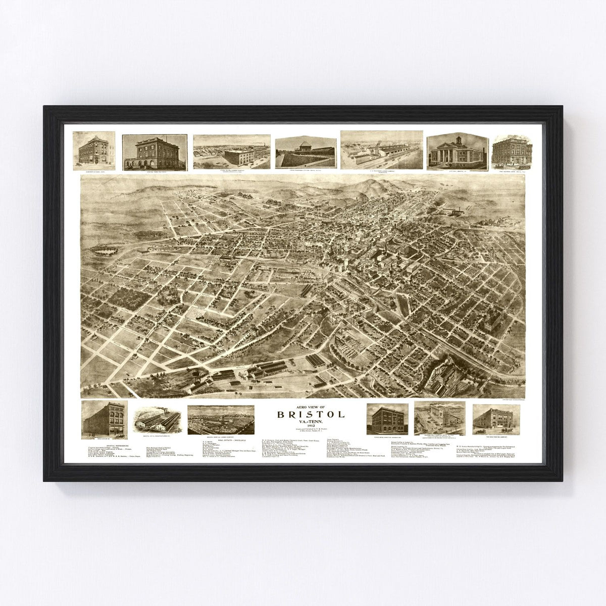 Bristol Vintage Map 1912