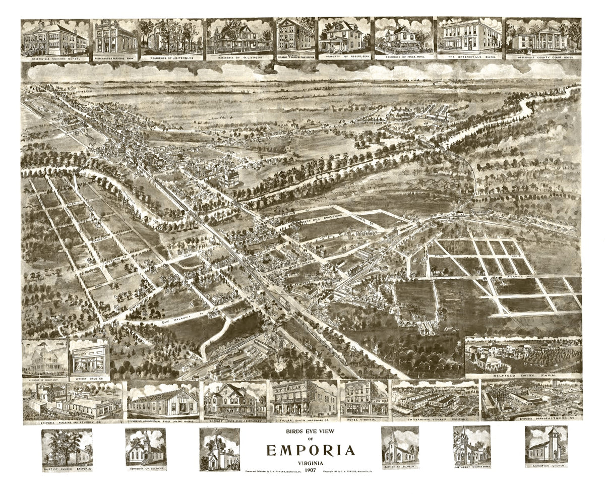 Preview of Vintage Map of Emporia, Virginia 1907