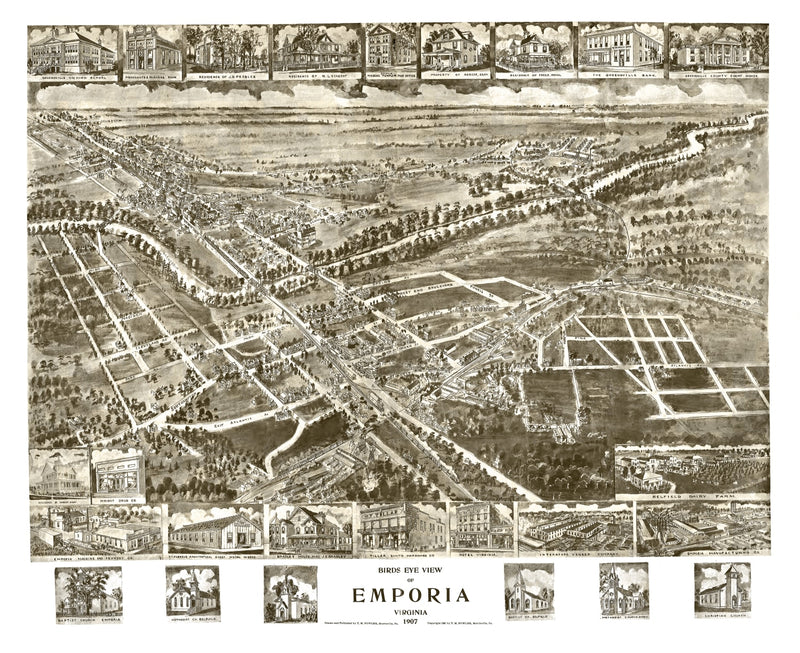 Size comparison using Vintage Map of Emporia, Virginia 1907