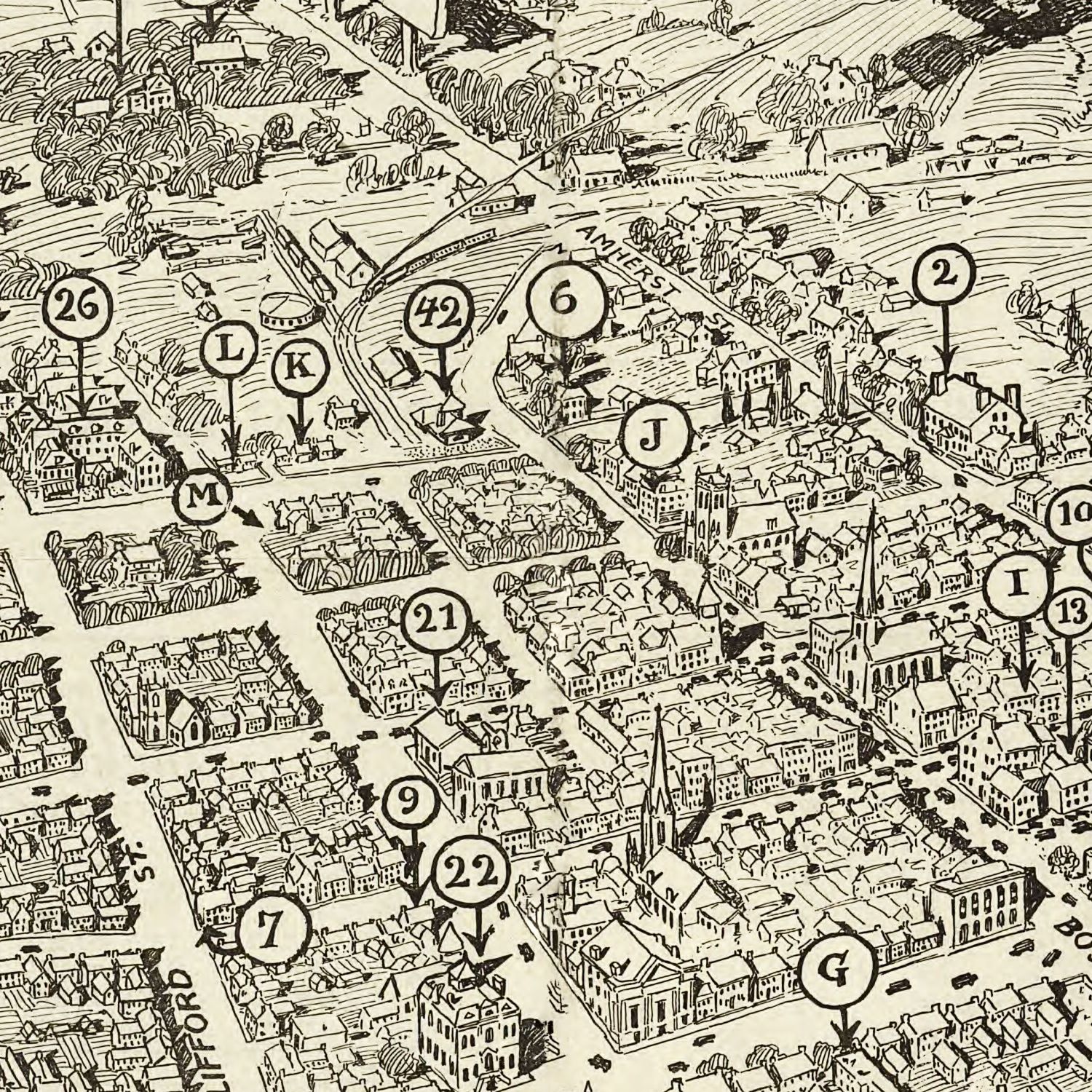 Restored historic details from the 1926 city map of Winchester, Virginia