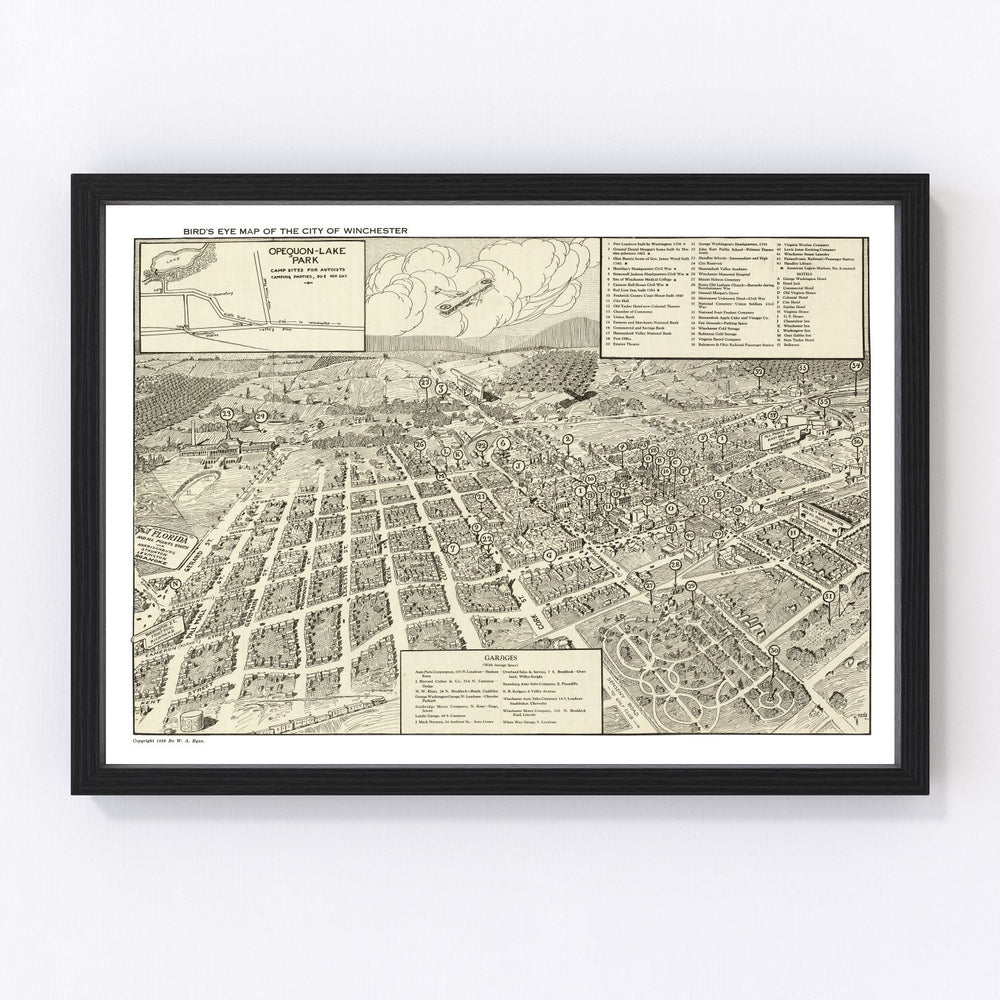 Winchester Vintage Map 1926