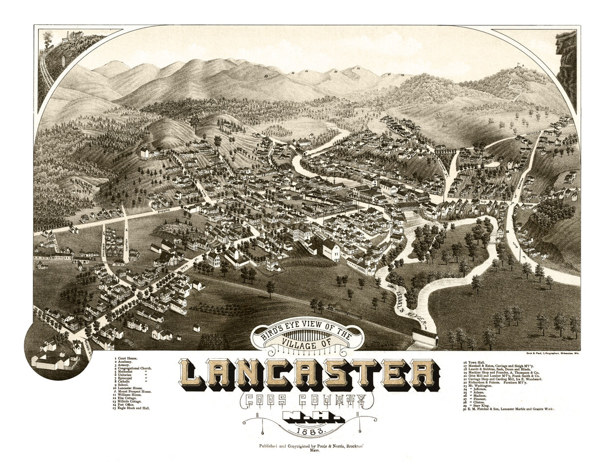 Preview of Vintage Map of Lancaster, New Hampshire 1883