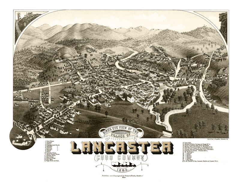 Size comparison using Vintage Map of Lancaster, New Hampshire 1883