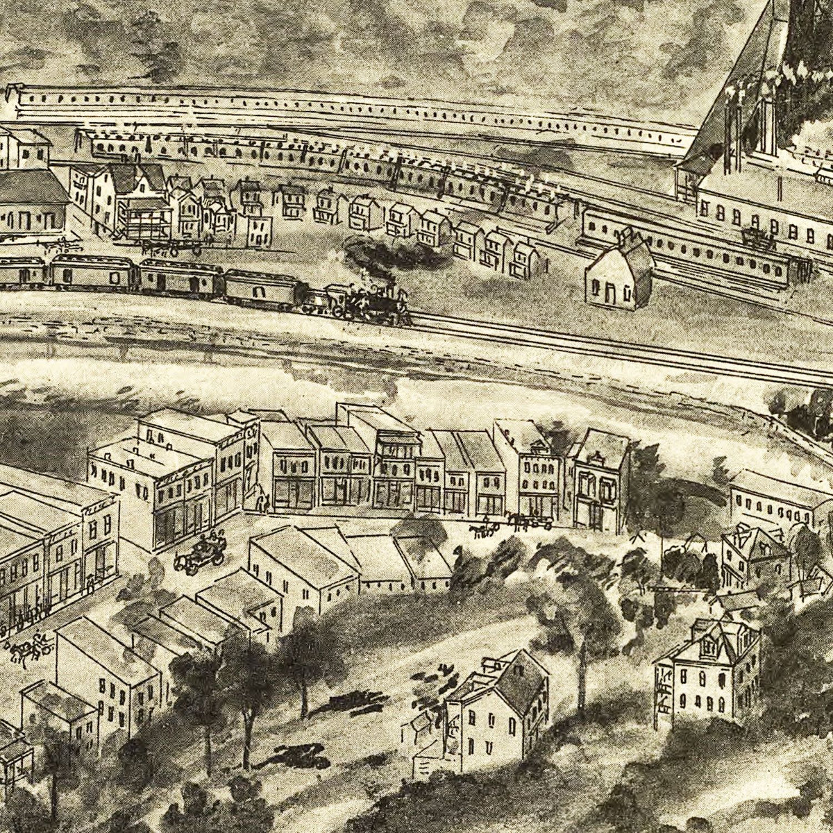 Restored historic details from the 1911 city map of Keystone, West Virginia