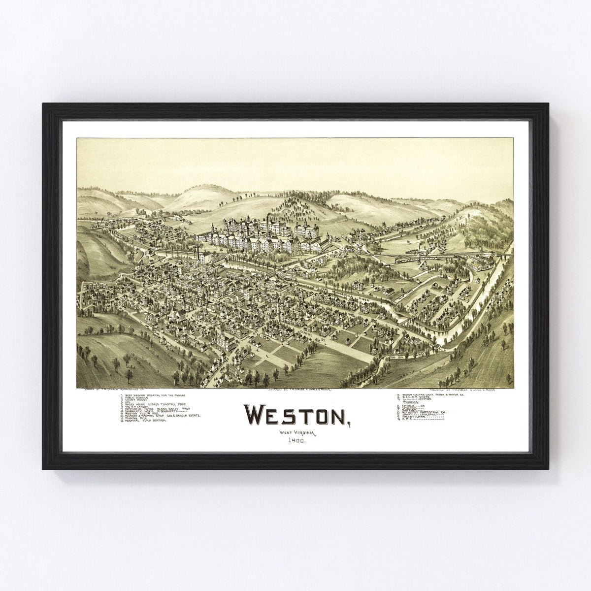 Weston Vintage Map 1900