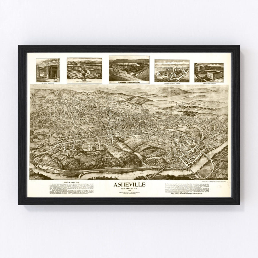 Asheville Vintage Map 1912