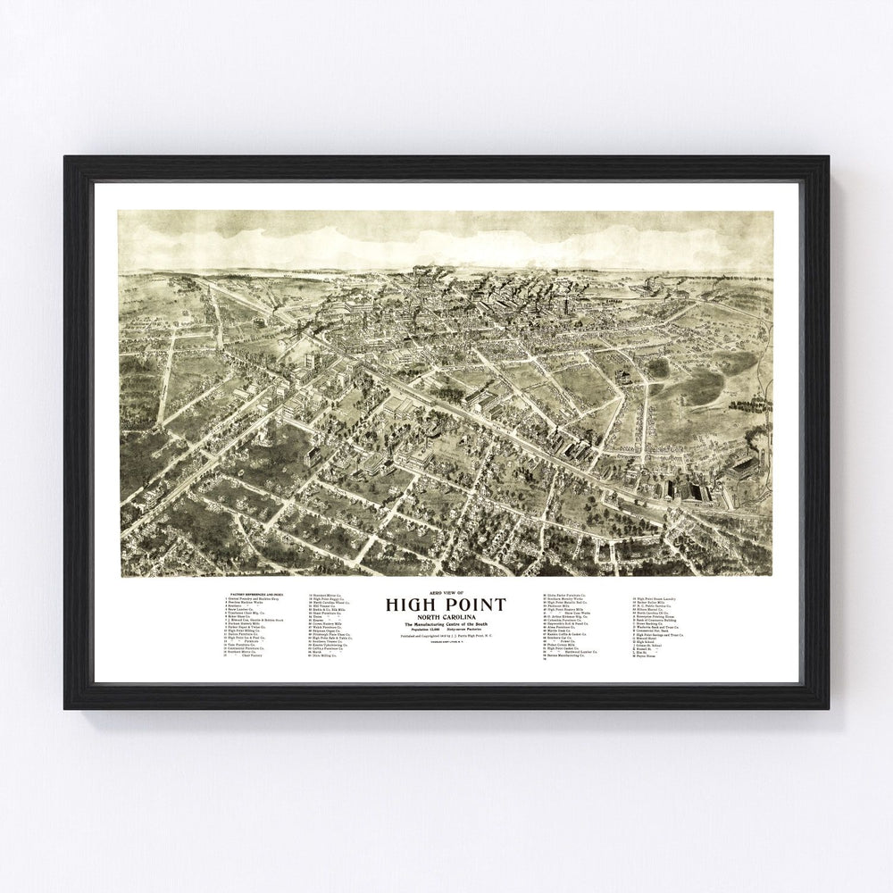 High Point Vintage Map 1913