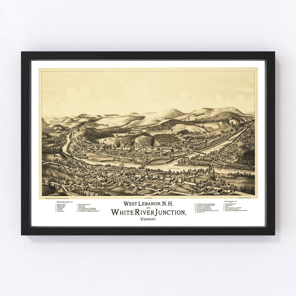 West Lebanon Vintage Map 1889
