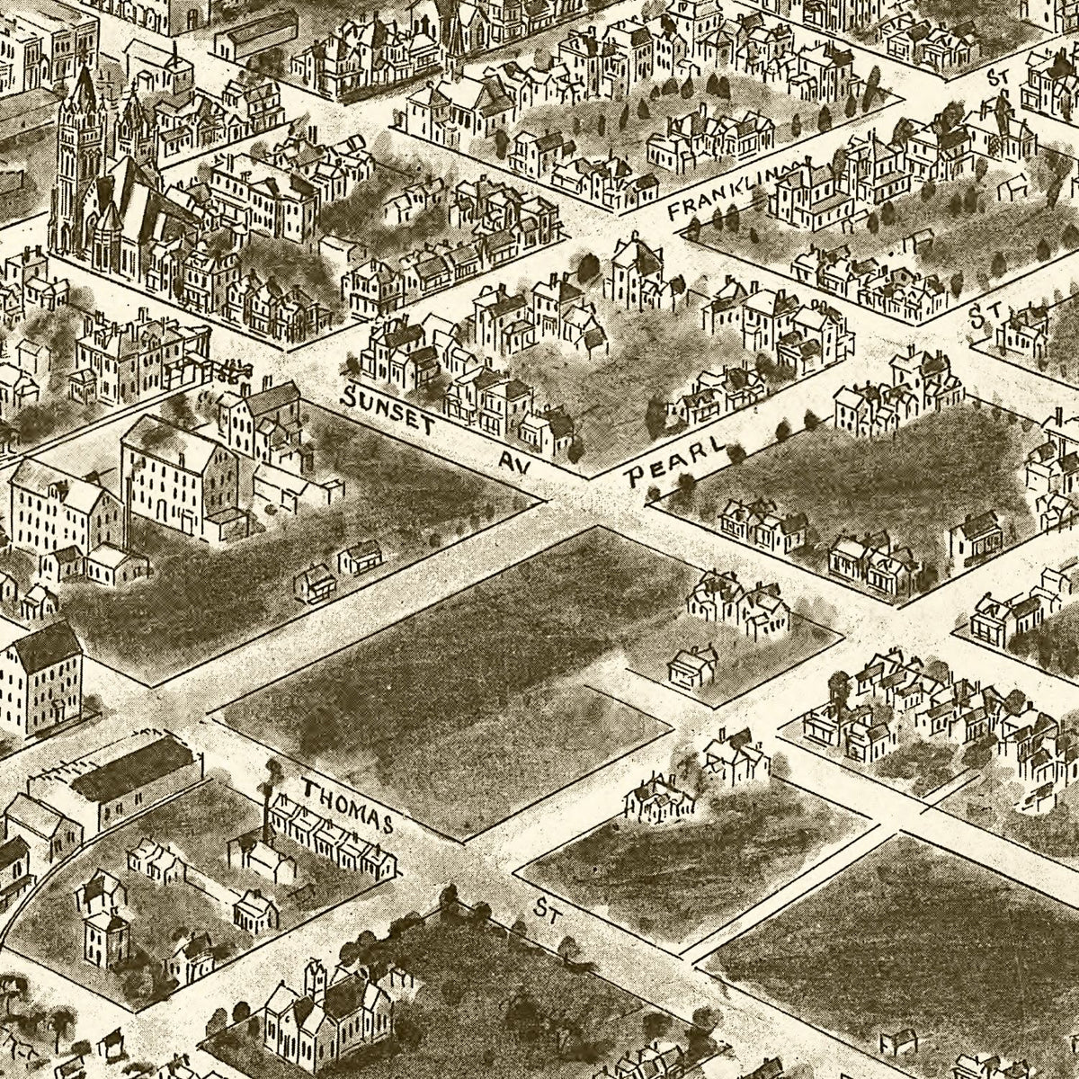 Restored historic details from the 1907 city map of Rocky Mount, North Carolina