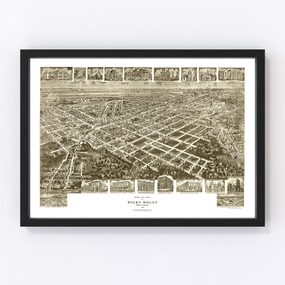 Rocky Mount Vintage Map 1907