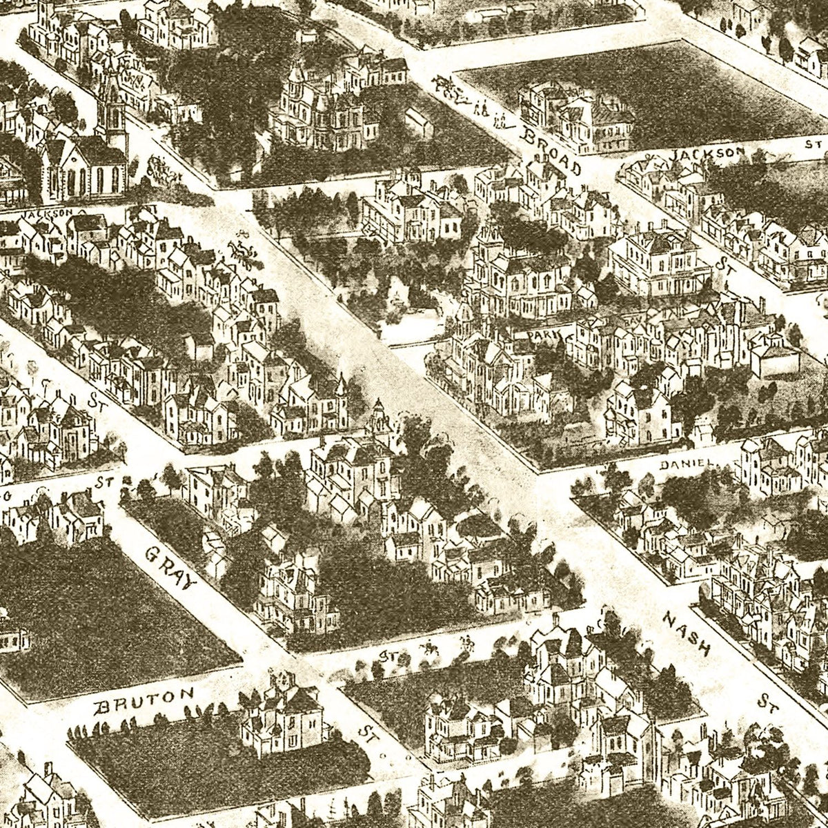 Restored historic details from the 1908 city map of Wilson, North Carolina