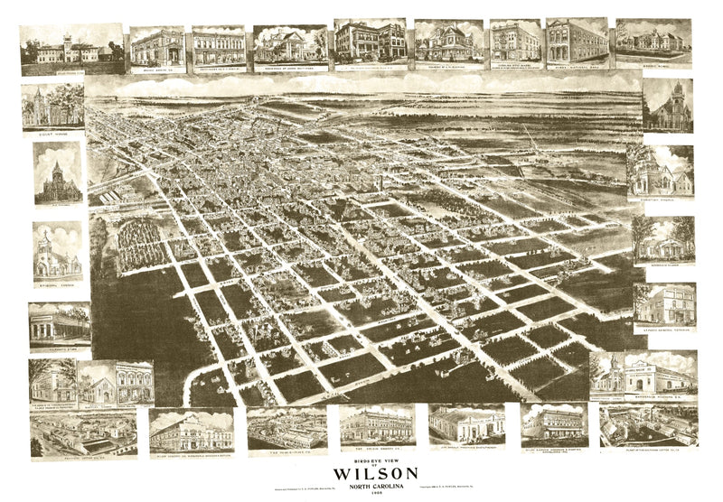Size comparison using Vintage Map of Wilson, North Carolina 1908
