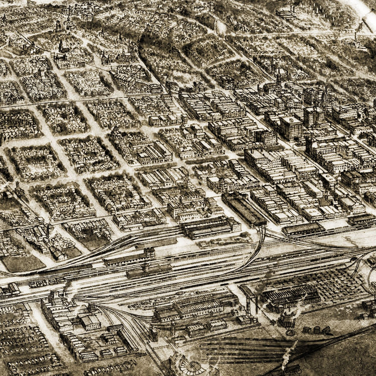 Restored historic details from the 1912 city map of Macon, Georgia