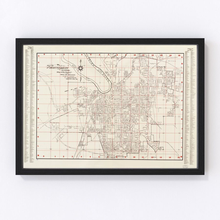 Montgomery Vintage Map 1956