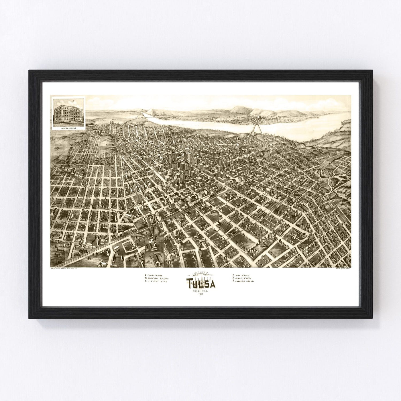 Tulsa Vintage Map 1918