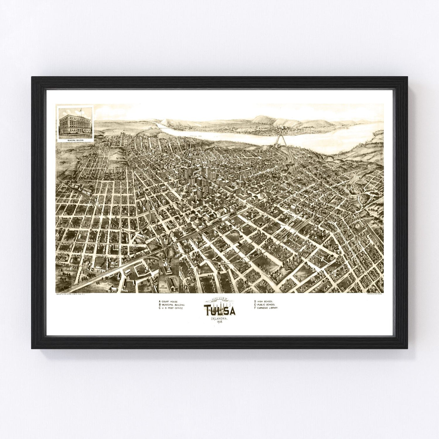 Tulsa Vintage Map 1918