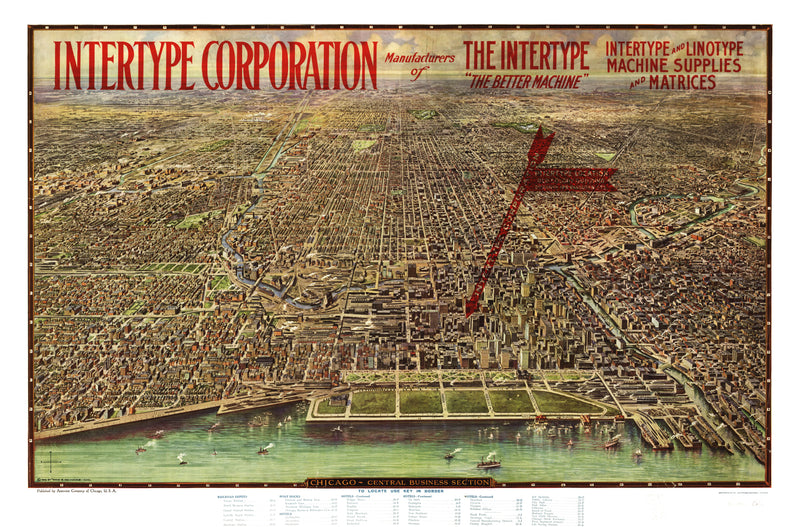 Size comparison using Vintage Map of Chicago, Illinois 1916