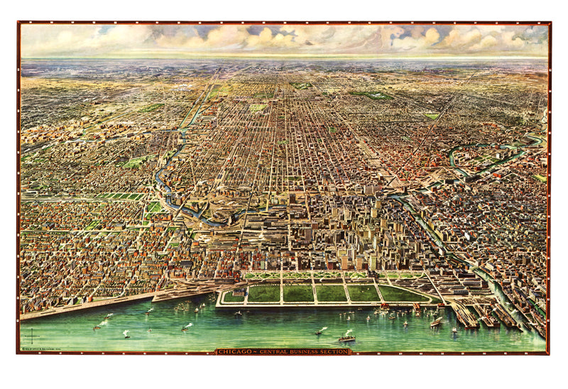 Size comparison using Vintage Map of Chicago, Illinois 1916