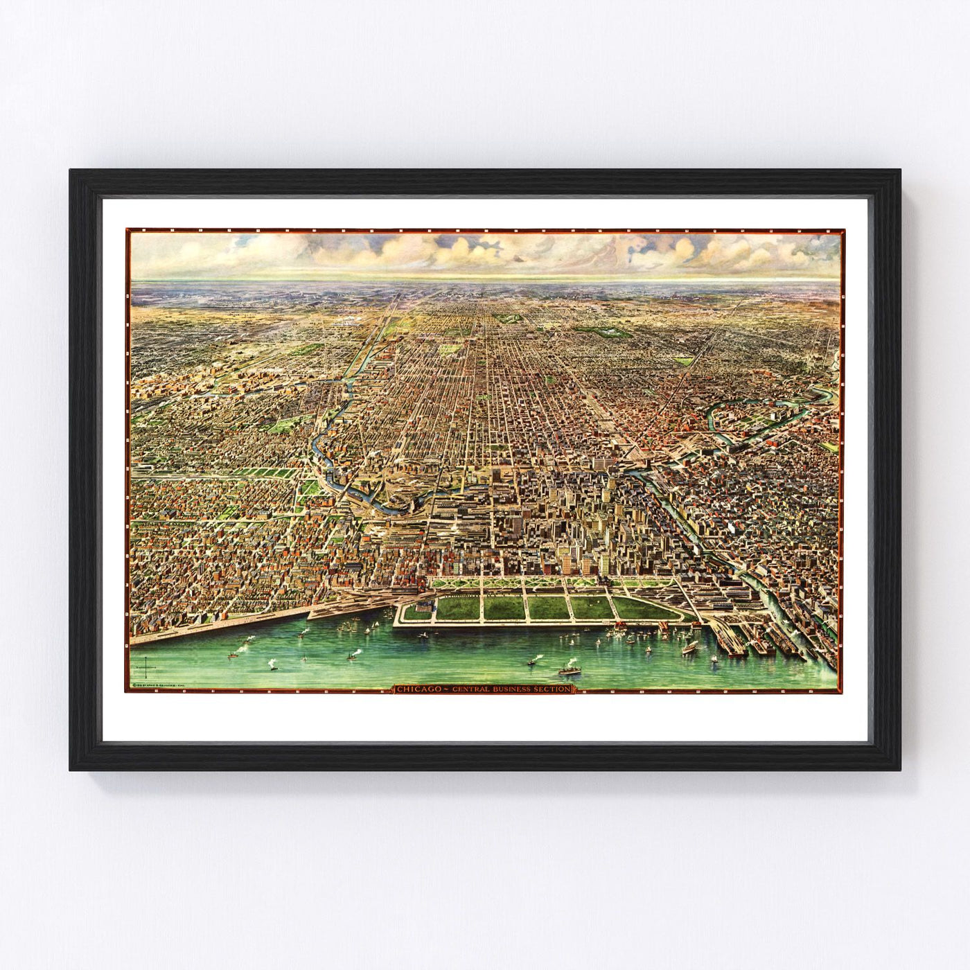 Chicago Vintage Map 1916