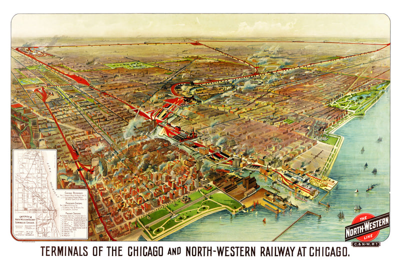 Size comparison using Vintage Map of Chicago, Illinois 1902