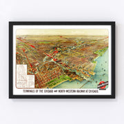 Chicago Vintage Map 1902