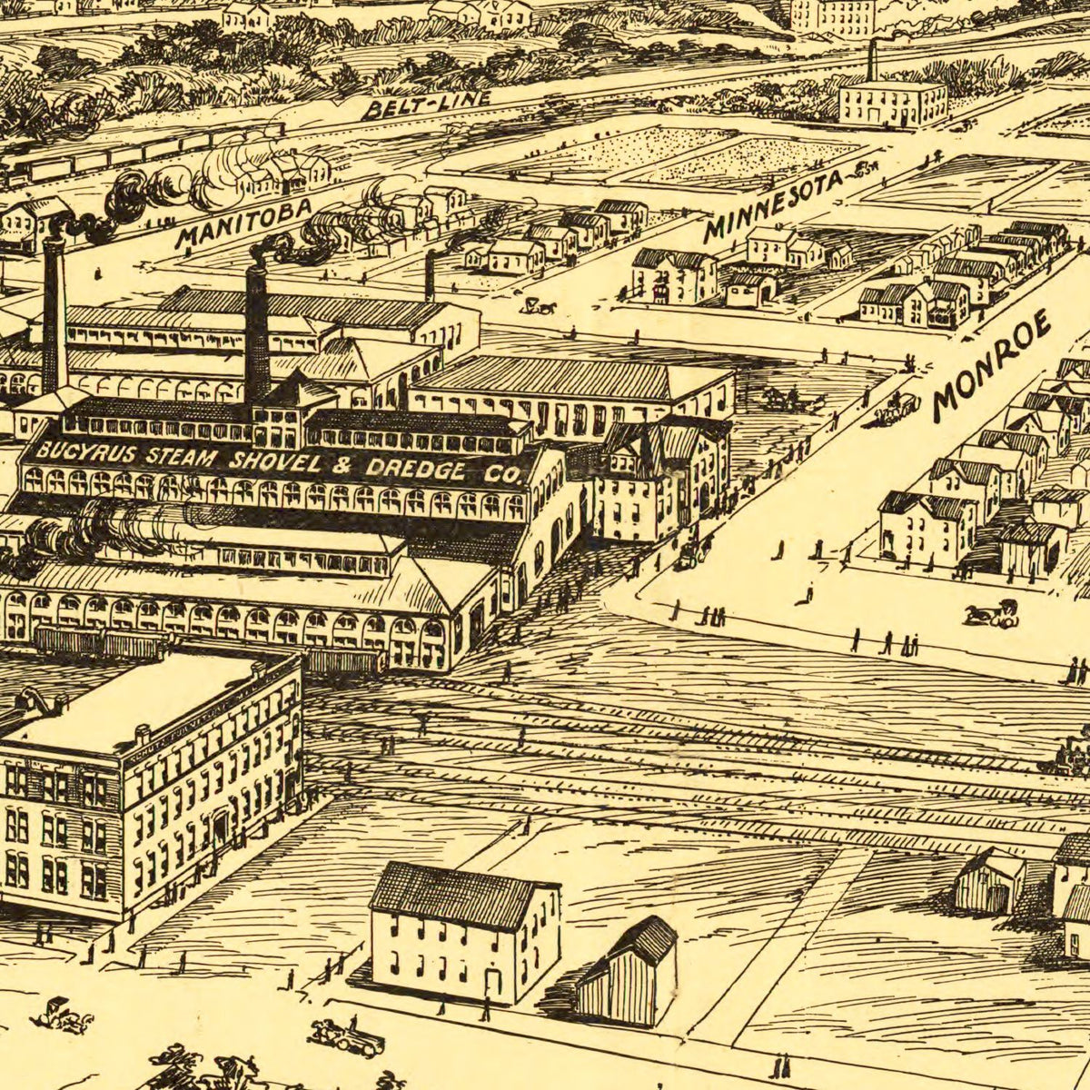 Restored historic details from the 1906 city map of MIlwaukee, Wisconsin