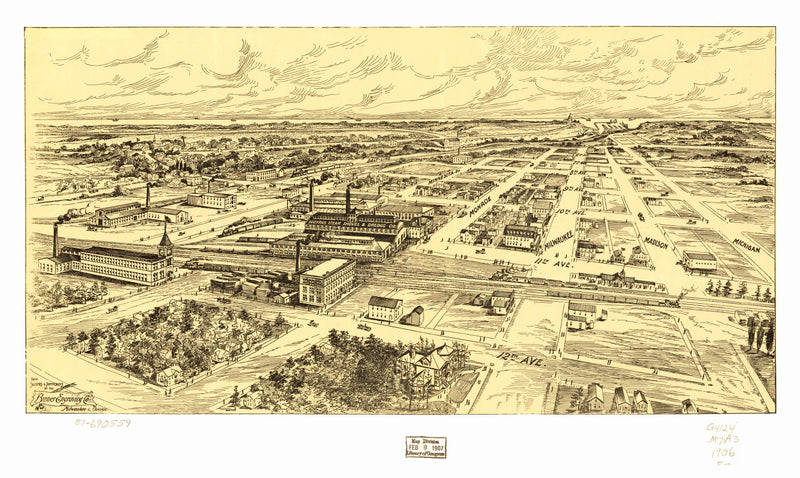 Size comparison using Vintage Map of MIlwaukee, Wisconsin 1906